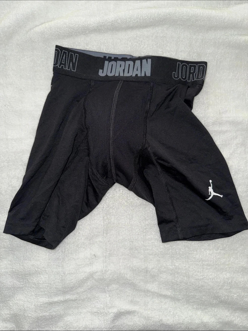 Jordan Black Compression Shorts with White Jumpman